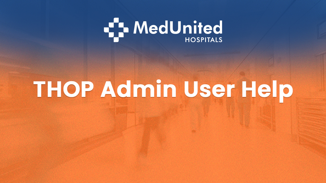 THOP Admin Help THOPADMIN